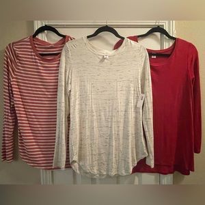 Old Navy Luxe L/S tees, all NWT
